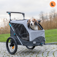 Bild in Galerie-Betrachter laden, Erlebe tolle Radabenteuer mit dem Trixie Fahrrad-Anhänger (Grösse L) für Hunde! Dieser Anhänger ist der ideale Begleiter für längere Ausflüge und besonders vorteilhaft für schnell ermüdete oder ältere Hunde.