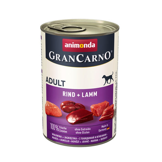 Animonda GranCarno Adult Rind + Lamm ist das ideale Nassfutter für deinen ausgewachsenen Hund zwischen 1 - 6 Jahren. Es kombiniert herzhaftes Rind mit zartem Lamm, um deinem Vierbeiner alle lebenswichtigen Nährstoffe zu bieten, die er täglich braucht. 