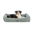 Bild in Galerie-Betrachter laden, Das Hundebett Viviana in blau-grau aus der HOME Edition überzeugt durch seine luxuriöse Webstoff- und Samt-Haptik. Der Bezug und die Polyestervlies-Füllung sorgen für optimalen Liegekomfort.