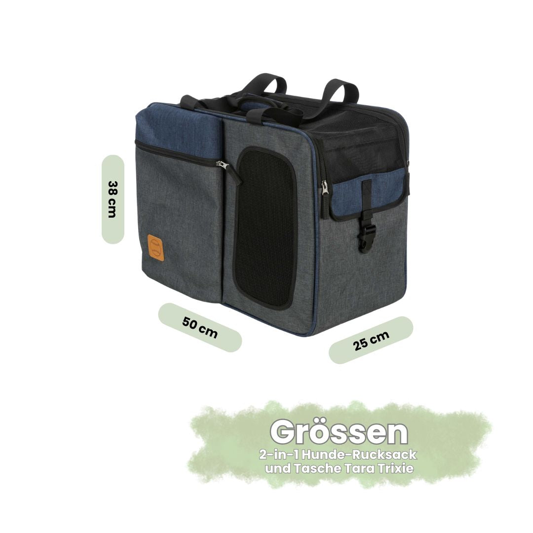 Erlebe gemeinsame Abenteuer mit deinem Vierbeiner in völliger Leichtigkeit: Der 2-in-1 Hunde-Rucksack und Tasche Tara von Trixie ist die ideale Lösung für unterwegs.