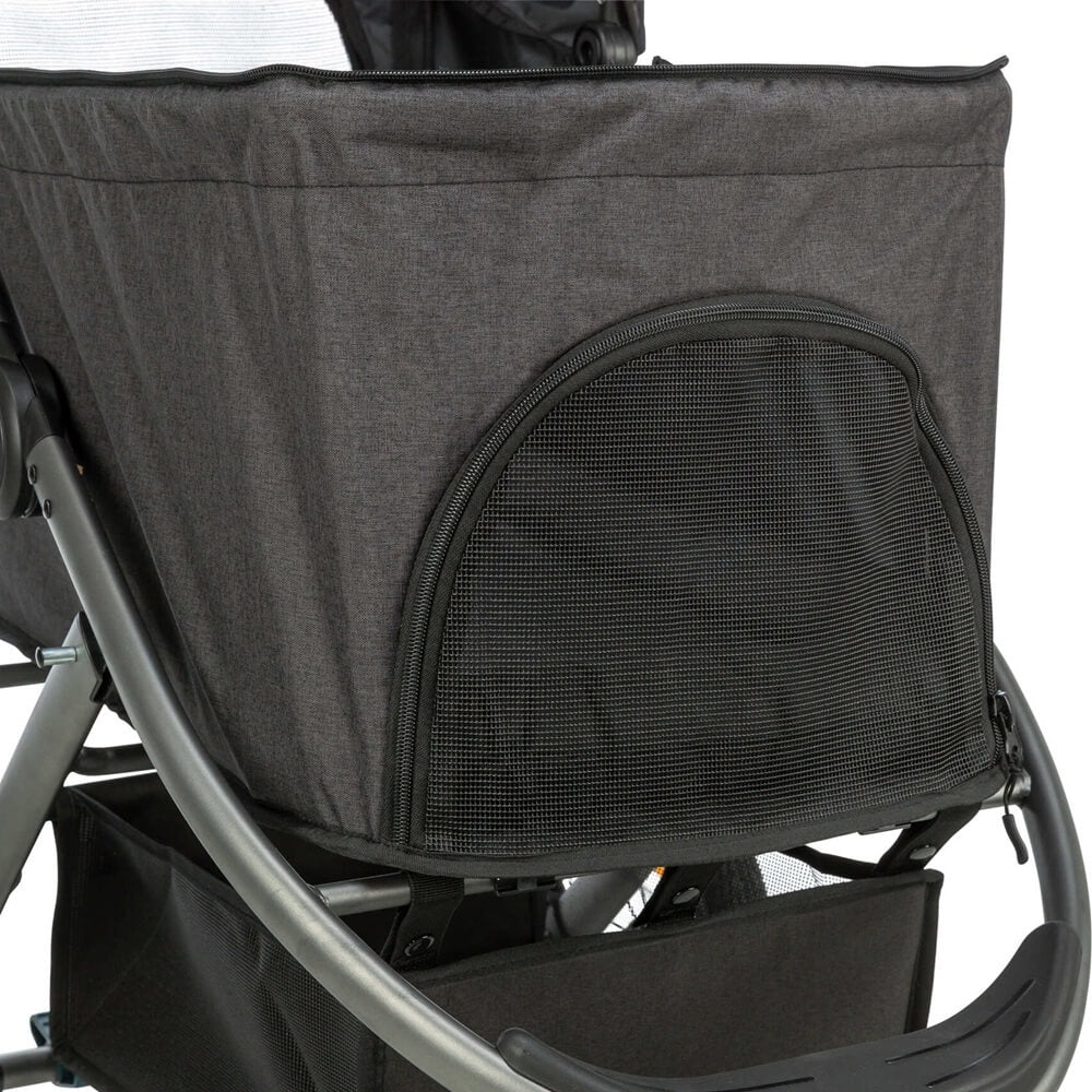 Der Buggy für Hunde in schwarz von Trixie ist die perfekte Lösung, wenn dein Vierbeiner nicht mehr so lange laufen kann oder sich unterwegs eine Pause wünscht.