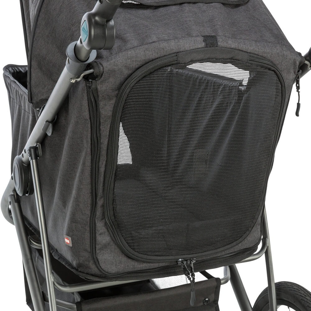 Der Buggy für Hunde in schwarz von Trixie ist die perfekte Lösung, wenn dein Vierbeiner nicht mehr so lange laufen kann oder sich unterwegs eine Pause wünscht.