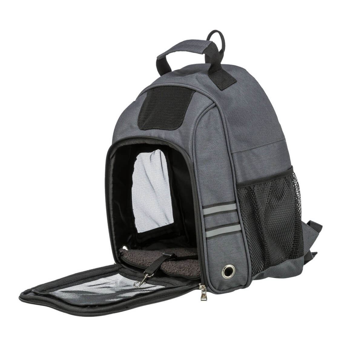 Der Hunde-Rucksack Dan&nbsp;bietet dir und deinem Vierbeiner maximalen Komfort: Dank formstabiler Bauweise, optimaler Gewichtsverteilung durch den Taillengurt und einer weichen, herausnehmbaren Bodenplatte in Lammfell-Optik reist dein Hund wie auf Wolken. 