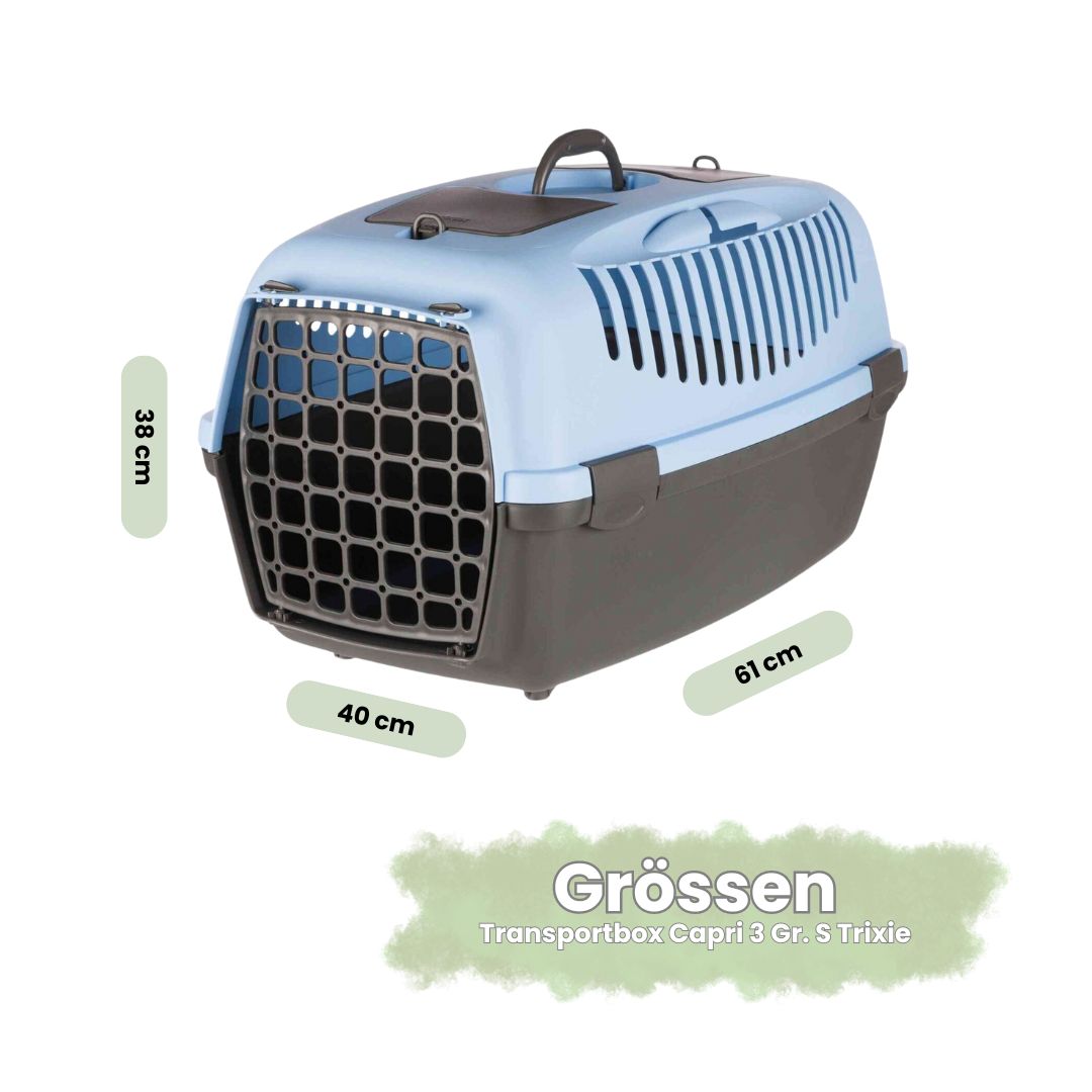Die Hunde-Transportbox Capri 3 ist die ideale Wahl für entspannte Ausflüge und längere Reisen, die deinem Liebling ein Gefühl von Sicherheit und Behaglichkeit vermitteln.