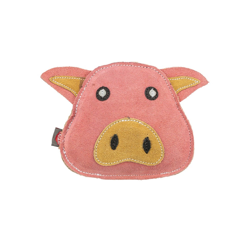Das süsse Schwein aus Echtleder ist komplett geräuschlos – ideal für ruhige Spielstunden.