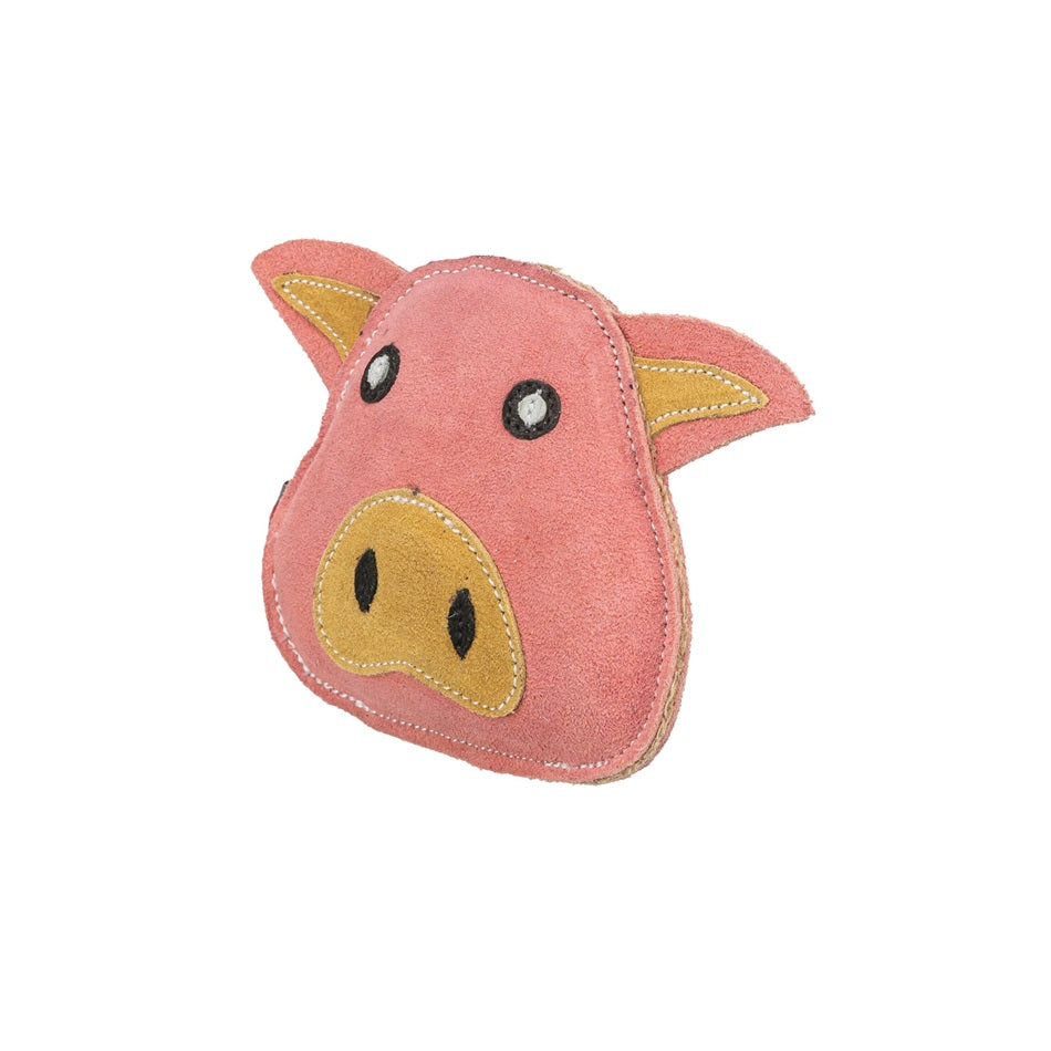 Das süsse Schwein aus Echtleder ist komplett geräuschlos – ideal für ruhige Spielstunden.