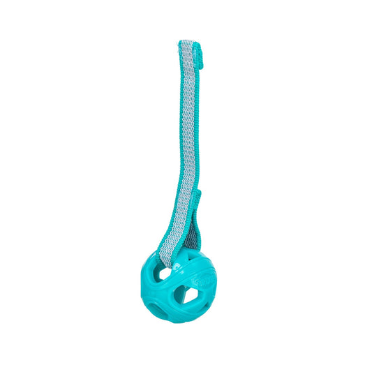 Hergestellt aus TPE, Polyester und Naturgummi ist dieses robuste Spielzeug ideal für aktive Hunde. Die wabenartige Struktur sorgt für Atmungsfreiheit beim Tragen, das Seil lädt zum Zerren und Werfen ein. Ob am See, im Garten oder unterwegs – durch die leuchtende Farbe bleibt der Ball gut sichtbar und schwimmt sogar auf dem Wasser.